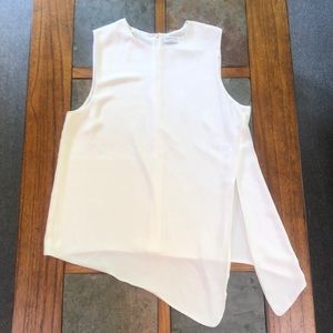 White sleeveless blouse